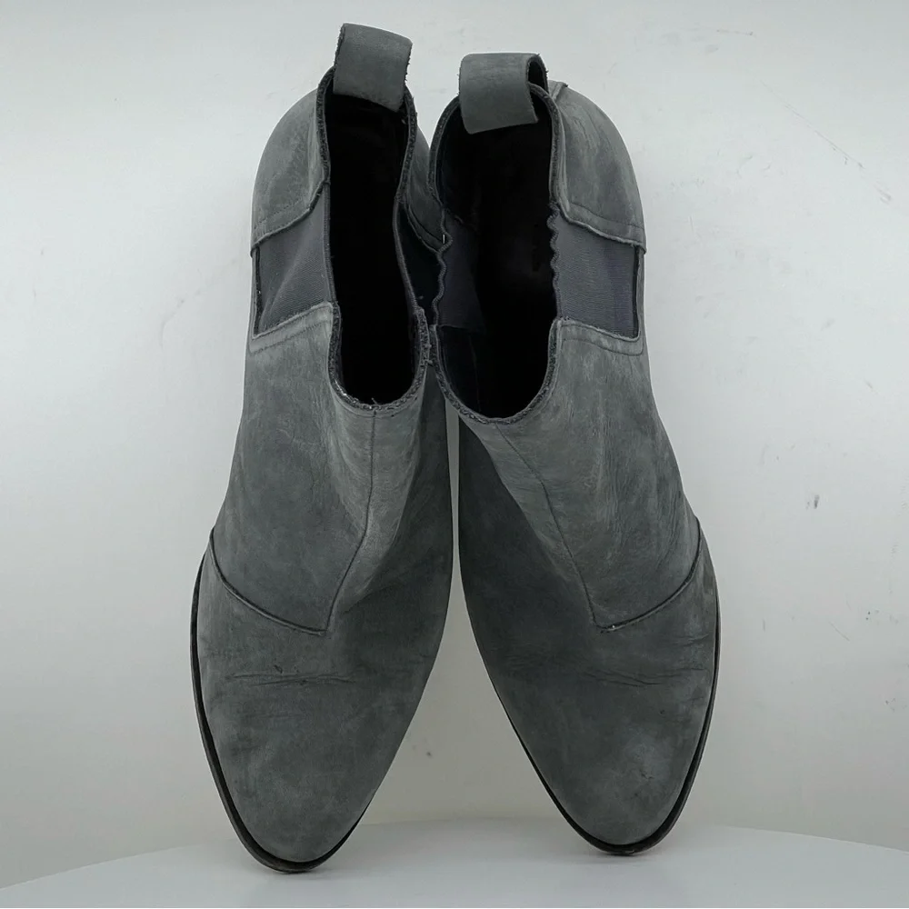 Rag & Bone Walker Booties Nubuck Leather Suede Ankle Boots Chelsea Grey Boho